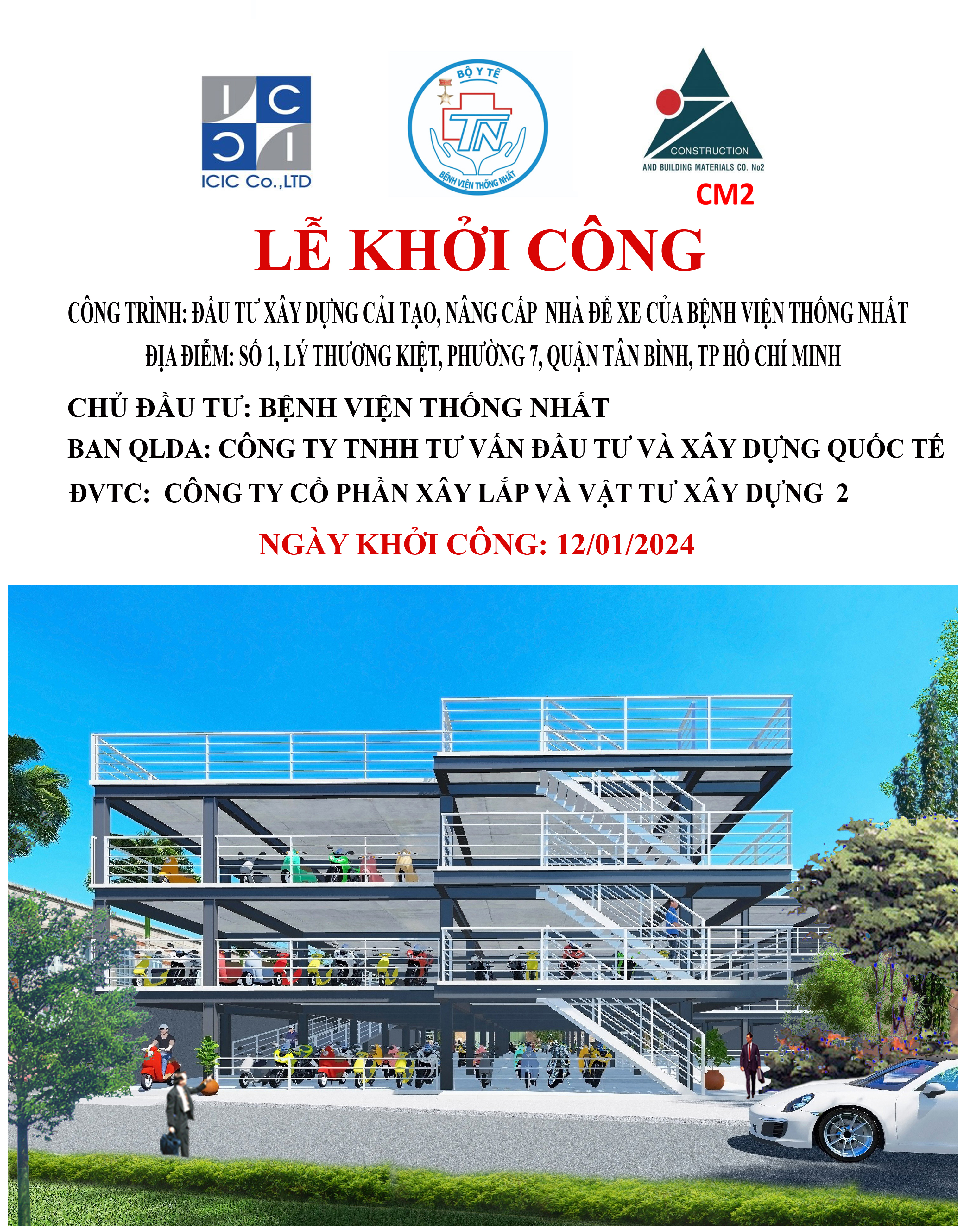 CM2 khởi công nhà xe Bệnh viện Thống Nhất